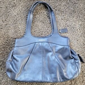 COACH Lexi Butter Soft Leather Satchel Bag Navy Shimmer